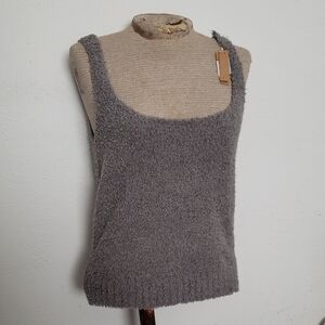 SKIMS Cozy TERRY HEATHER Gray Sleeveless Sweater Top 2x